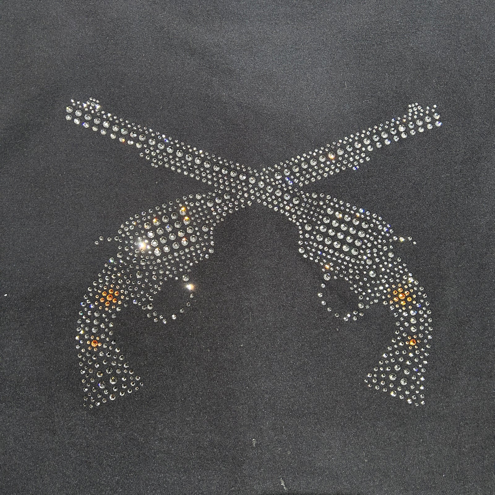 将图片加载到图库查看器，CROSSGUN CRYSTAL T-SHIRT / BLACK