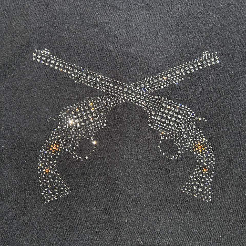 将图片加载到图库查看器，CROSSGUN CRYSTAL T-SHIRT / BLACK