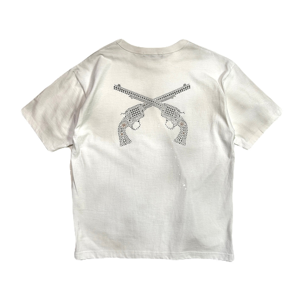 Load image into Gallery viewer, CROSSGUN CRYSTAL T-SHIRT / WHITE