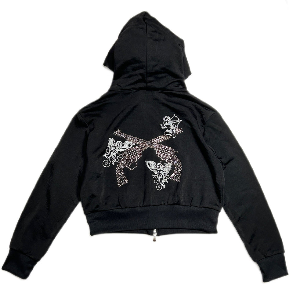 Load image into Gallery viewer, WOMEN RECYCLED NYLON HOODIE / BLACK