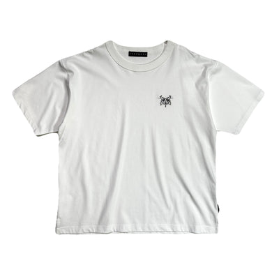 CROSSGUN EMBROIDERY x CRYSTAL T-SHIRT / WHITE