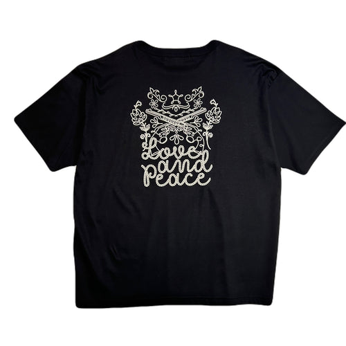 ROPE CROSSGUN PRINT T-SHIRT / BLACK