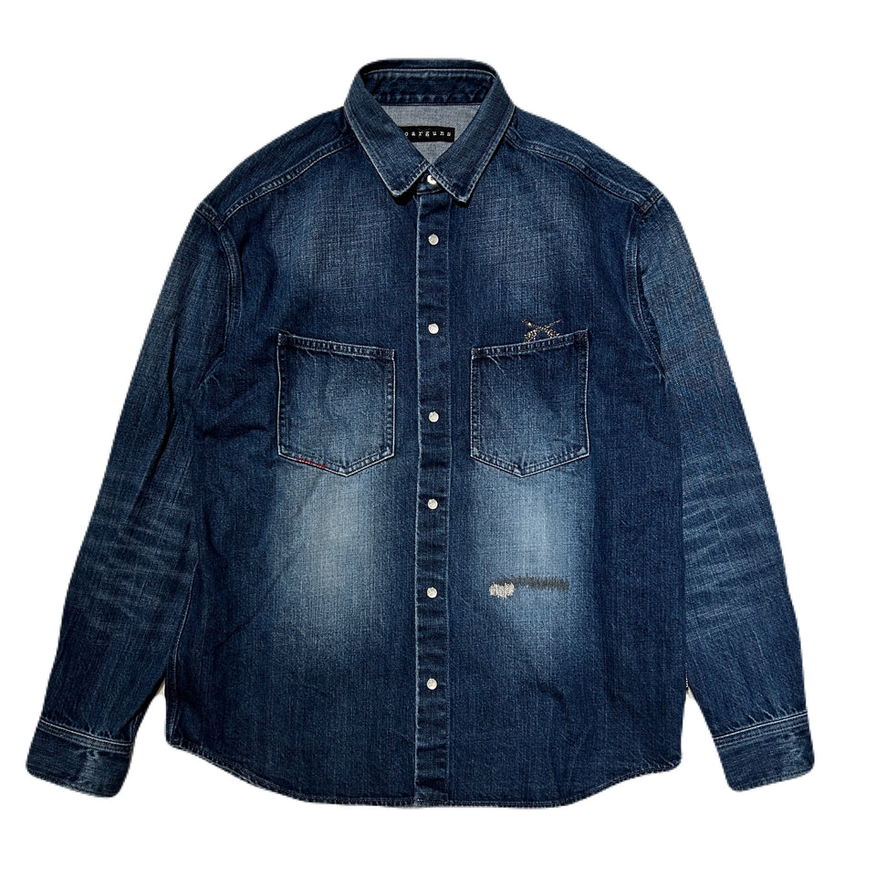 将图片加载到图库查看器，11.9oz DENIM SHIRT CRYSTAL / BLUE