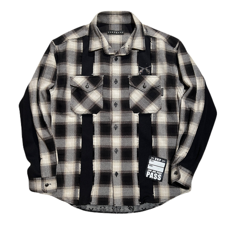 将图片加载到图库查看器，JACQUARD OMBRE CHECK SHIRT / BLACK