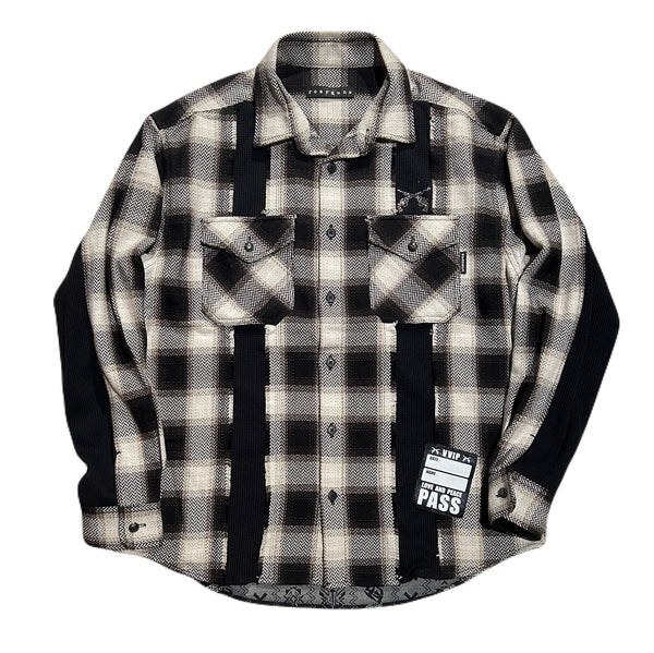 JACQUARD OMBRE CHECK SHIRT / BLACK