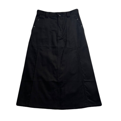 WOMEN BRUSHE DRILL SKIRT / BLACK