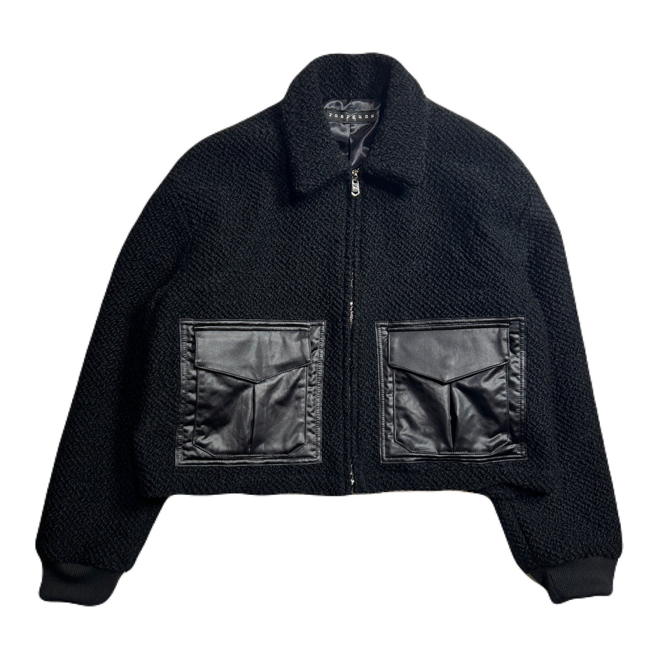 将图片加载到图库查看器，WOMEN ROVING TWEED JACKET / BLACK