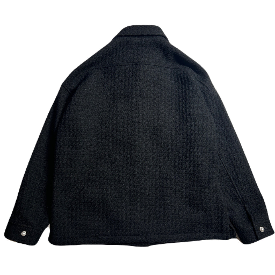 画像をギャラリービューアに読み込む, UNISEX ROVING WOOL SHIRT / BLACK