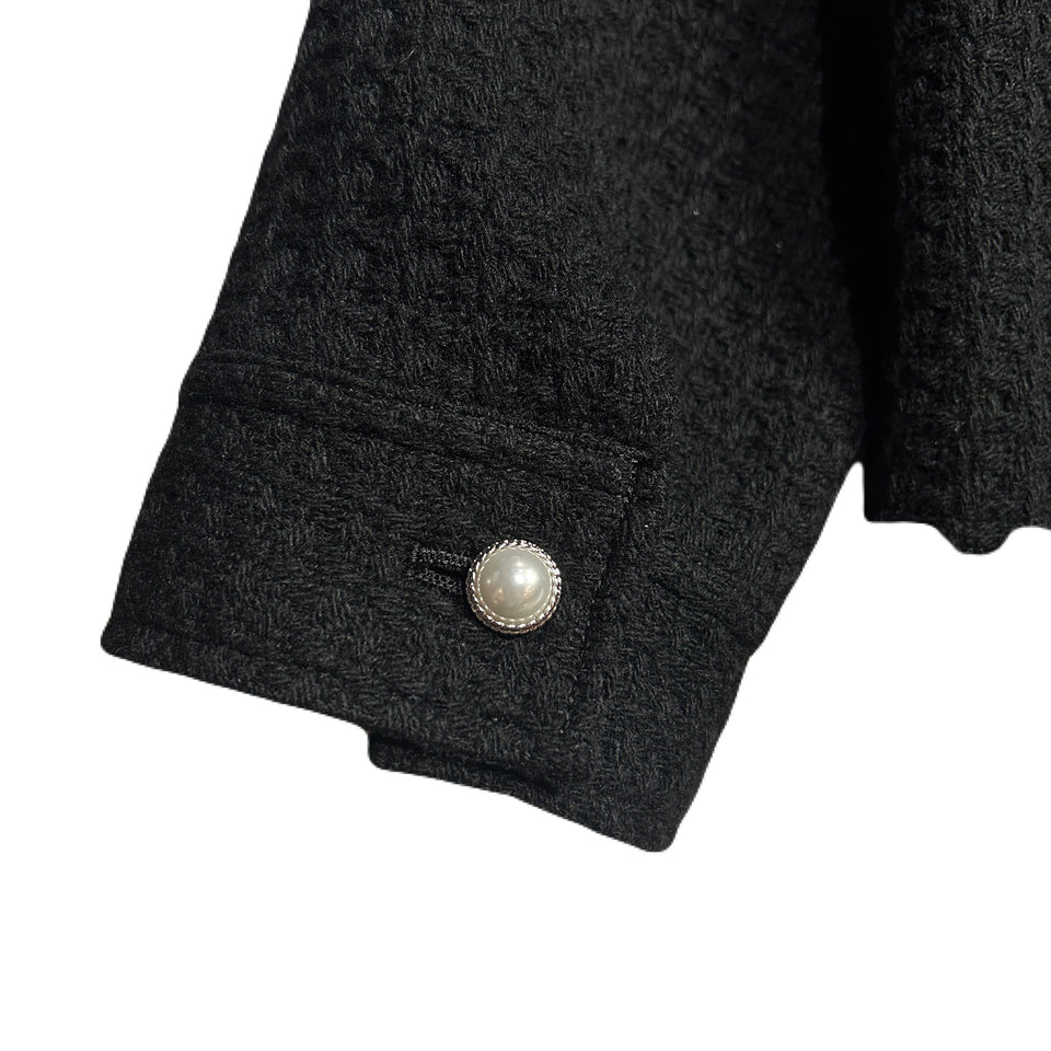 将图片加载到图库查看器，UNISEX ROVING WOOL SHIRT / BLACK