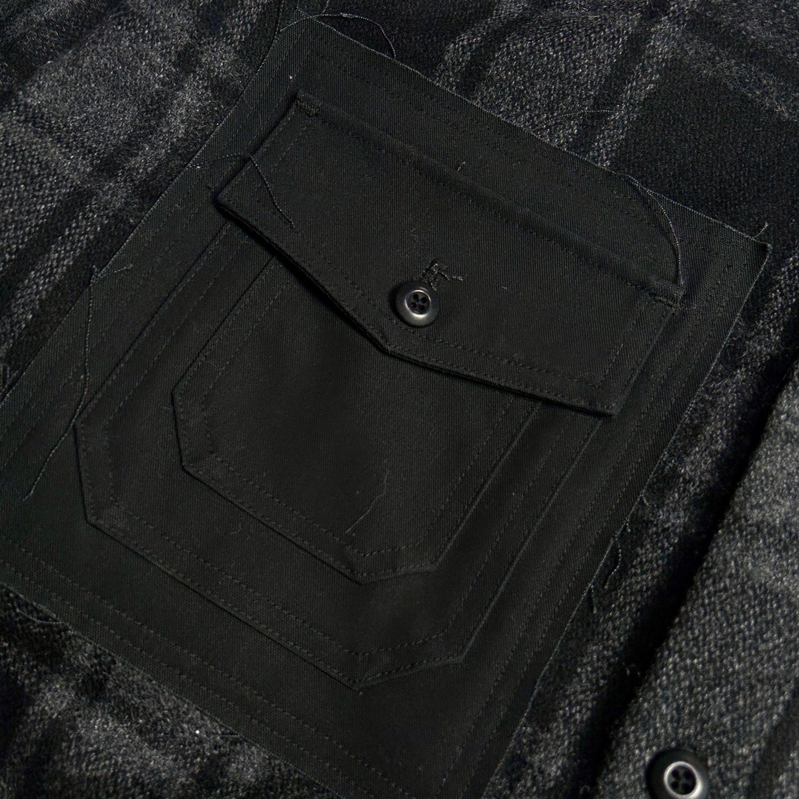 将图片加载到图库查看器，GOD BLESS FLANNEL CHECK SHIRT / BLACK