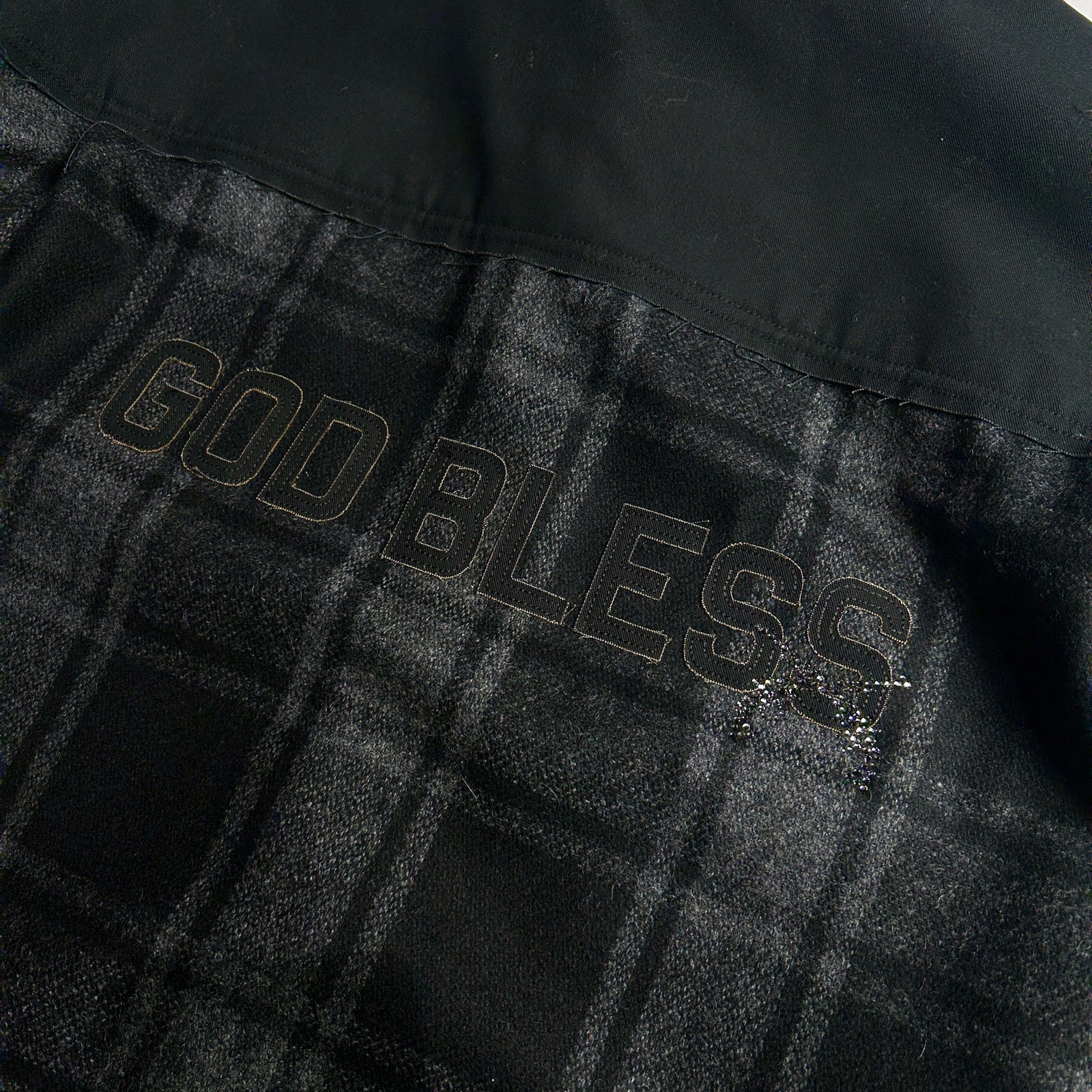 将图片加载到图库查看器，GOD BLESS FLANNEL CHECK SHIRT / BLACK