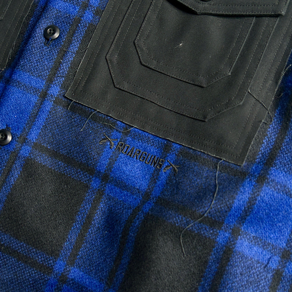 Load image into Gallery viewer, GOD BLESS FLANNEL CHECK SHIRT / BLUE