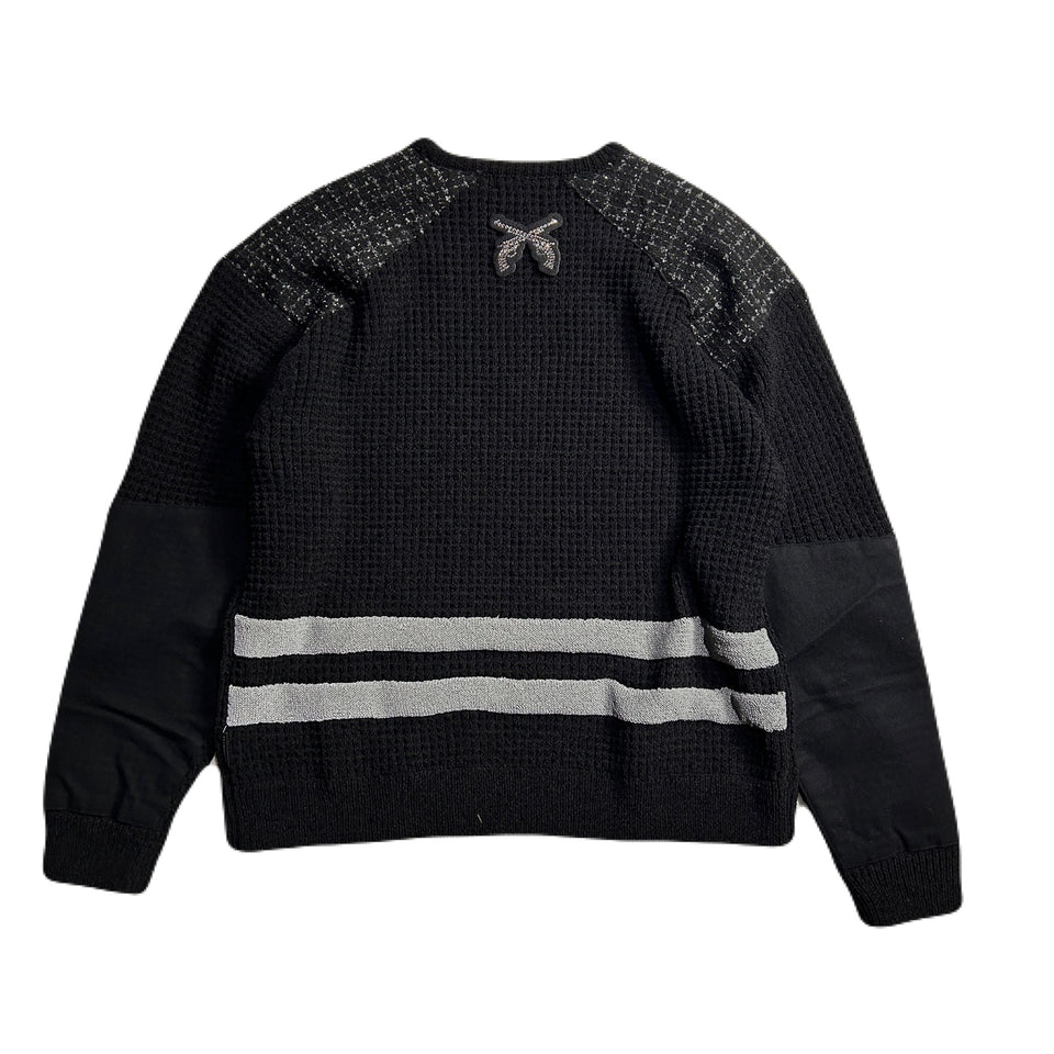 将图片加载到图库查看器，7GG WAFFLE COMMAND SWEATER / BLACK