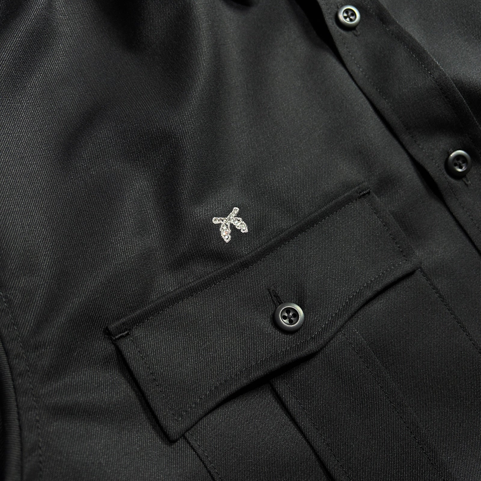 将图片加载到图库查看器，TWILL POLICE SHIRT / BLACK