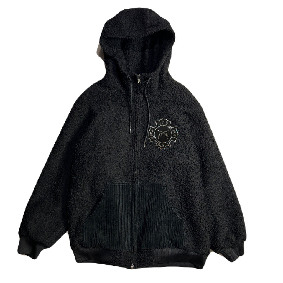 Load image into Gallery viewer, DREAD BOA HOODIE CRYSTAL / BLACK