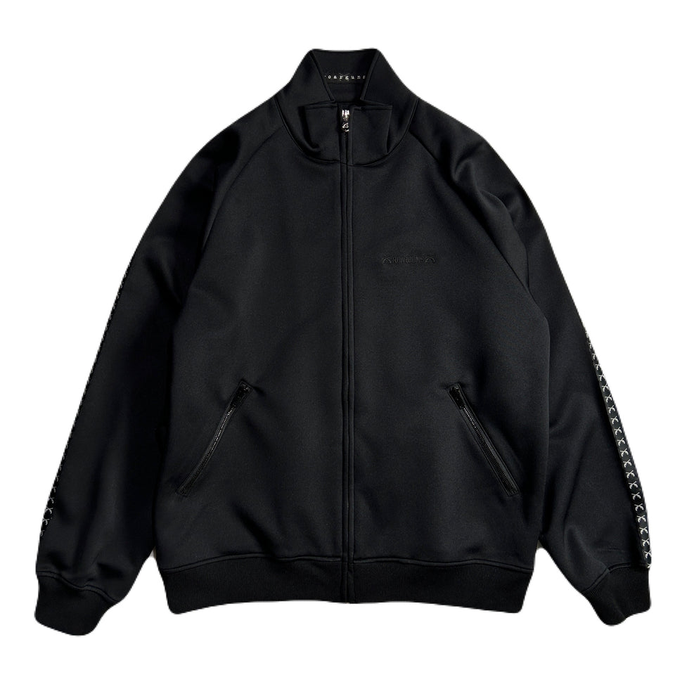 Load image into Gallery viewer, LINETAPE JERSEY JACKET GOD BLESS / BLACK