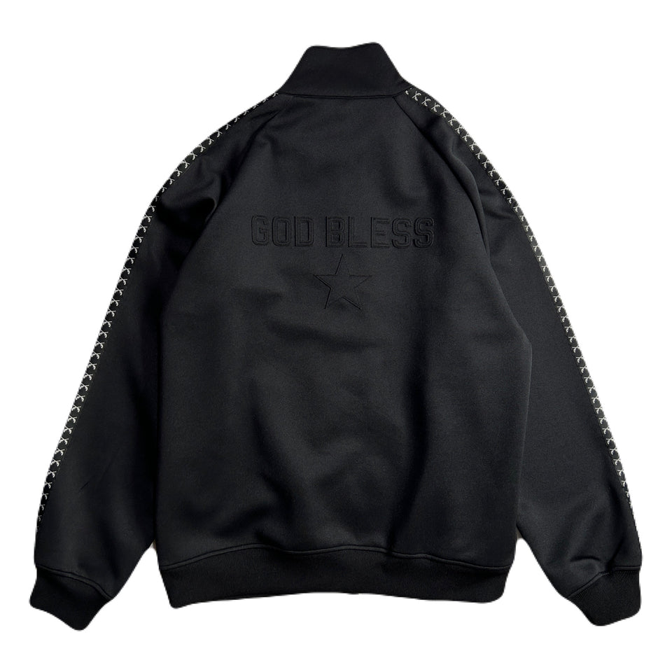 Load image into Gallery viewer, LINETAPE JERSEY JACKET GOD BLESS / BLACK