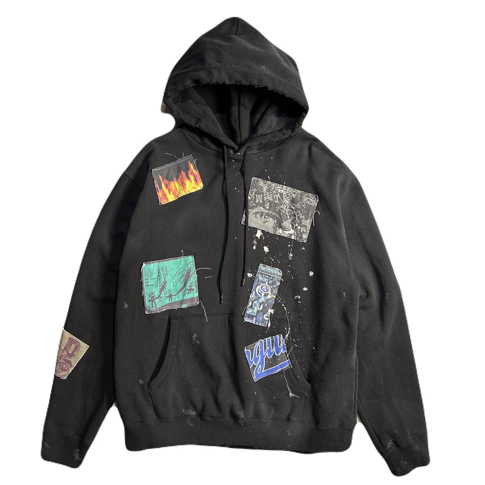 Load image into Gallery viewer, PATCH DAMAGE HOODIE / BLACK