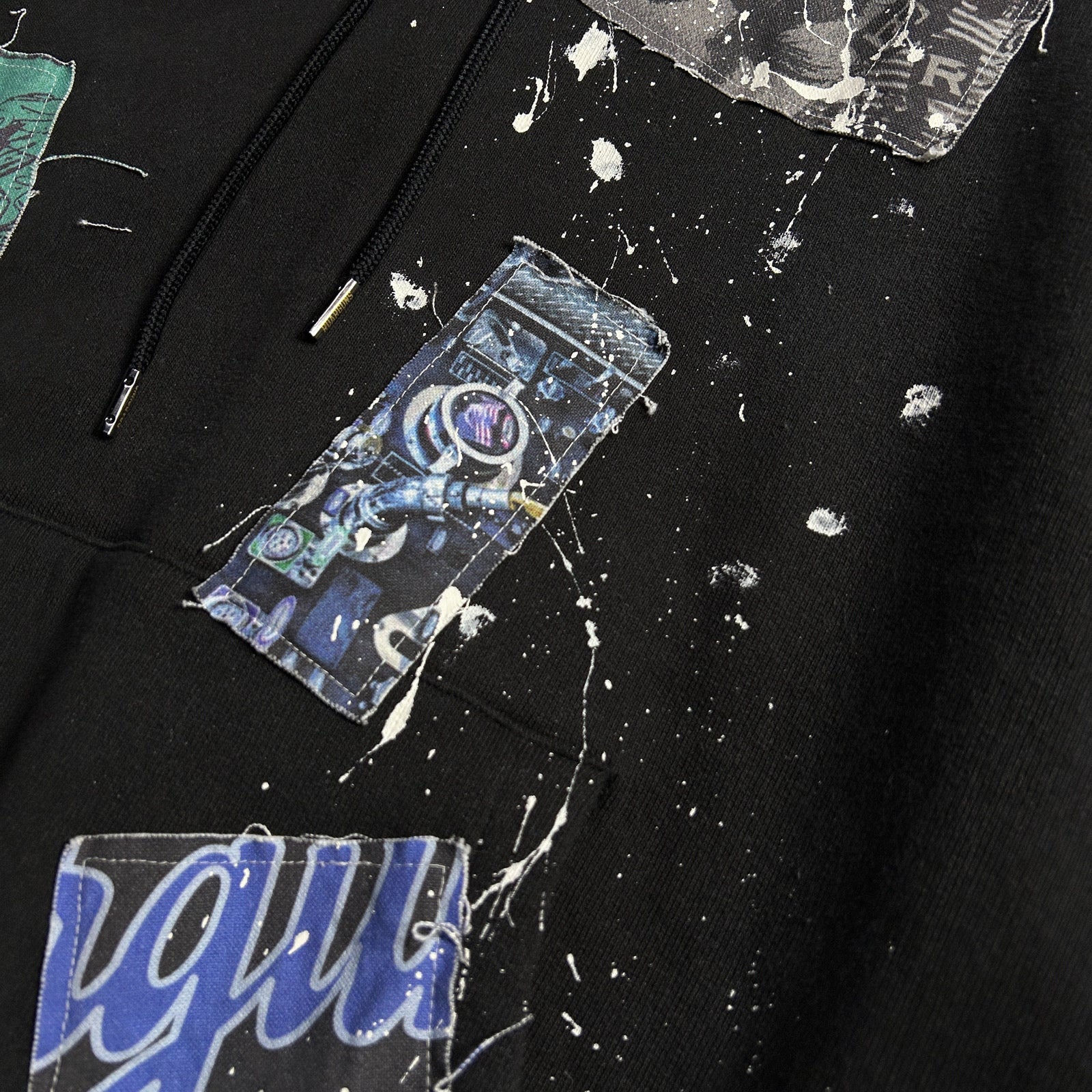 画像をギャラリービューアに読み込む, PATCH DAMAGE HOODIE / BLACK