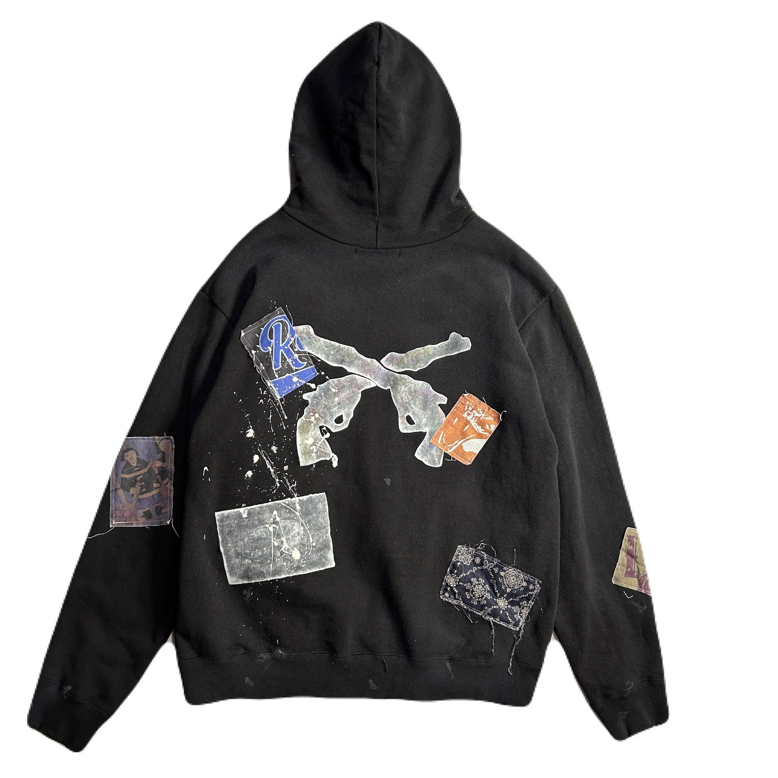 画像をギャラリービューアに読み込む, PATCH DAMAGE HOODIE / BLACK