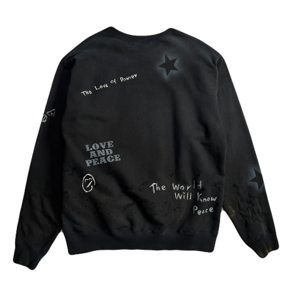 将图片加载到图库查看器，VINTAGE HAND PAINT SWEAT/ BLACK