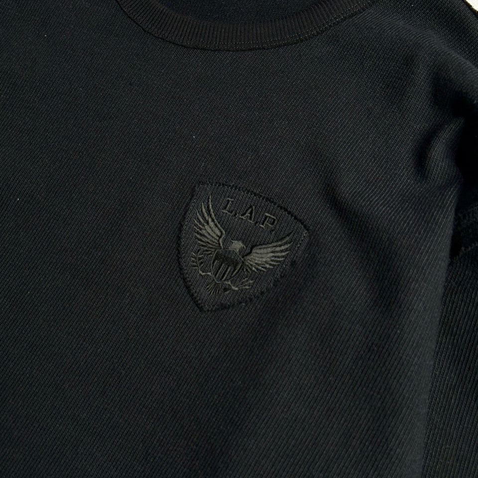 将图片加载到图库查看器，HEAVY JERSEY EAGLE EMBROIDERY T / BLACK