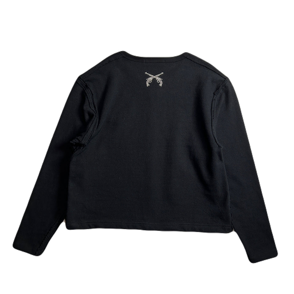 将图片加载到图库查看器，WOMEN HEAVY JERSEY CROSSGUN T / BLACK