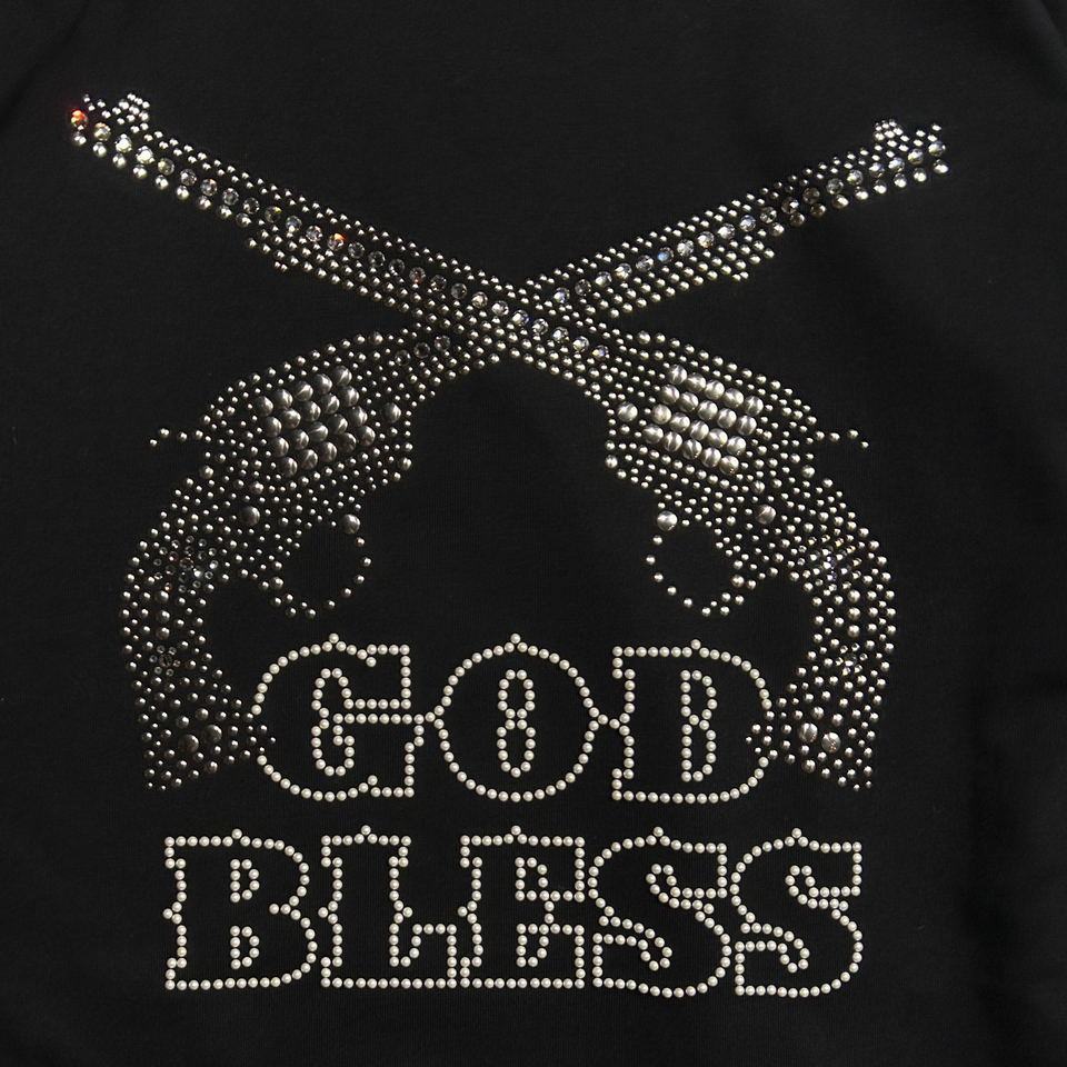 Load image into Gallery viewer, METAL CROSSGUN GOD BLESS T / BLACK