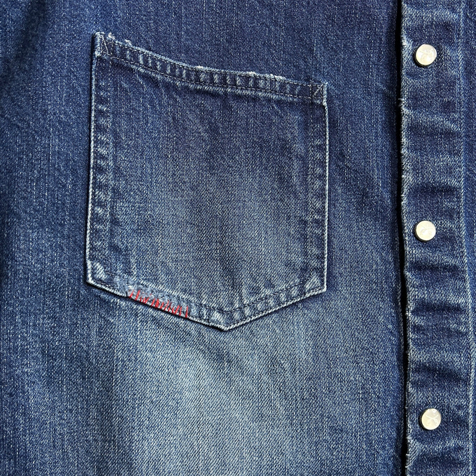 将图片加载到图库查看器，11.9oz DENIM SHIRT CRYSTAL / BLUE