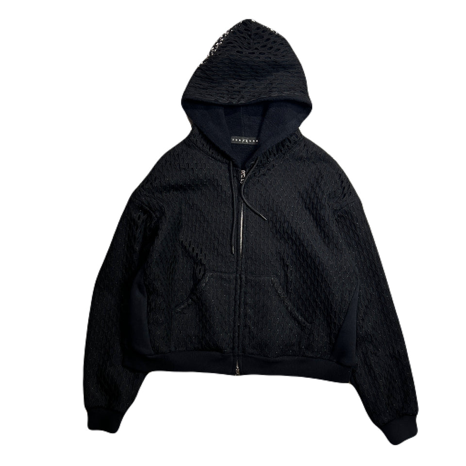 画像をギャラリービューアに読み込む, WOMENS CROSSGUN EMBROIDERY LACE HOODIE / BLACK