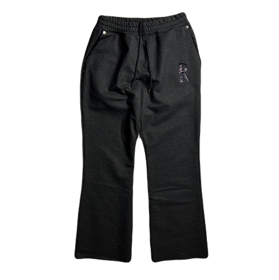 将图片加载到图库查看器，WOMEN LAME FLEECY PANTS / BLACK