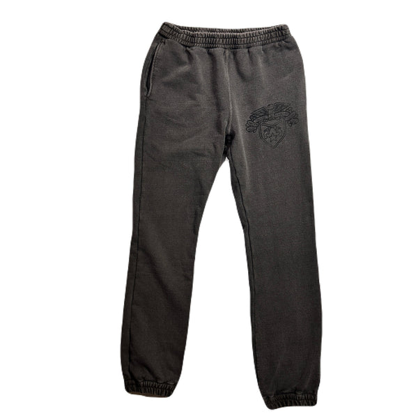 EMBLEM PRINT SWEAT PANTS / BROWN
