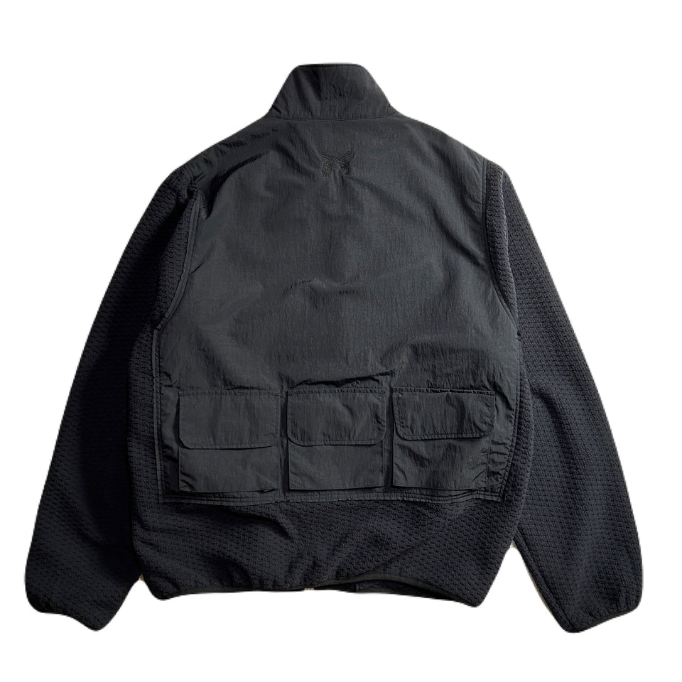 Load image into Gallery viewer, FLEECE NYLON JACKET / BLACK