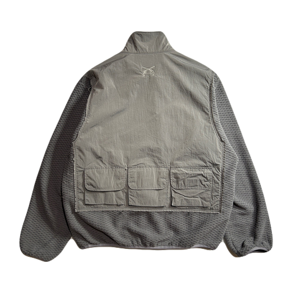 将图片加载到图库查看器，FLEECE NYLON JACKET / GRAY