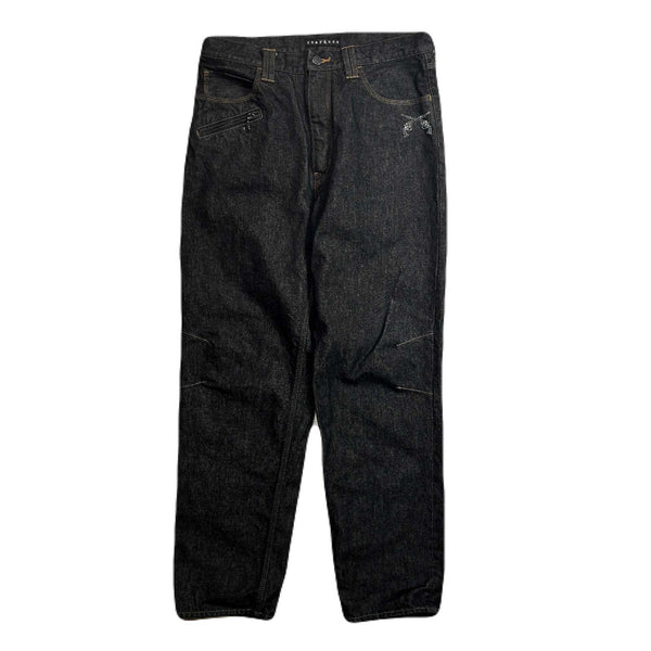ONE WASH CRYSTAL DENIM PANTS  / BLACK