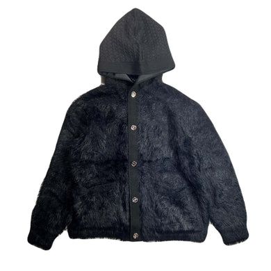 FAR BASKET KNIT HOODIE / BLACK