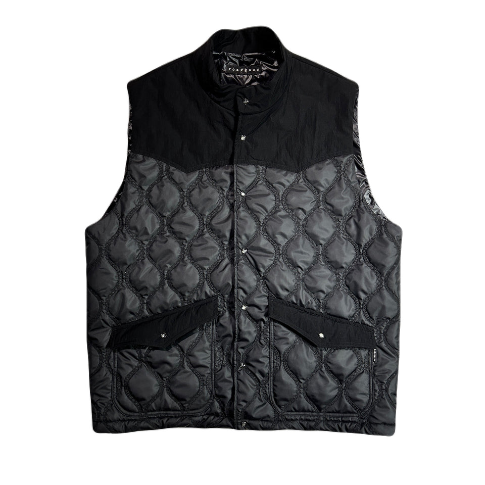 画像をギャラリービューアに読み込む, CHAIN QUILT VEST / BLACK