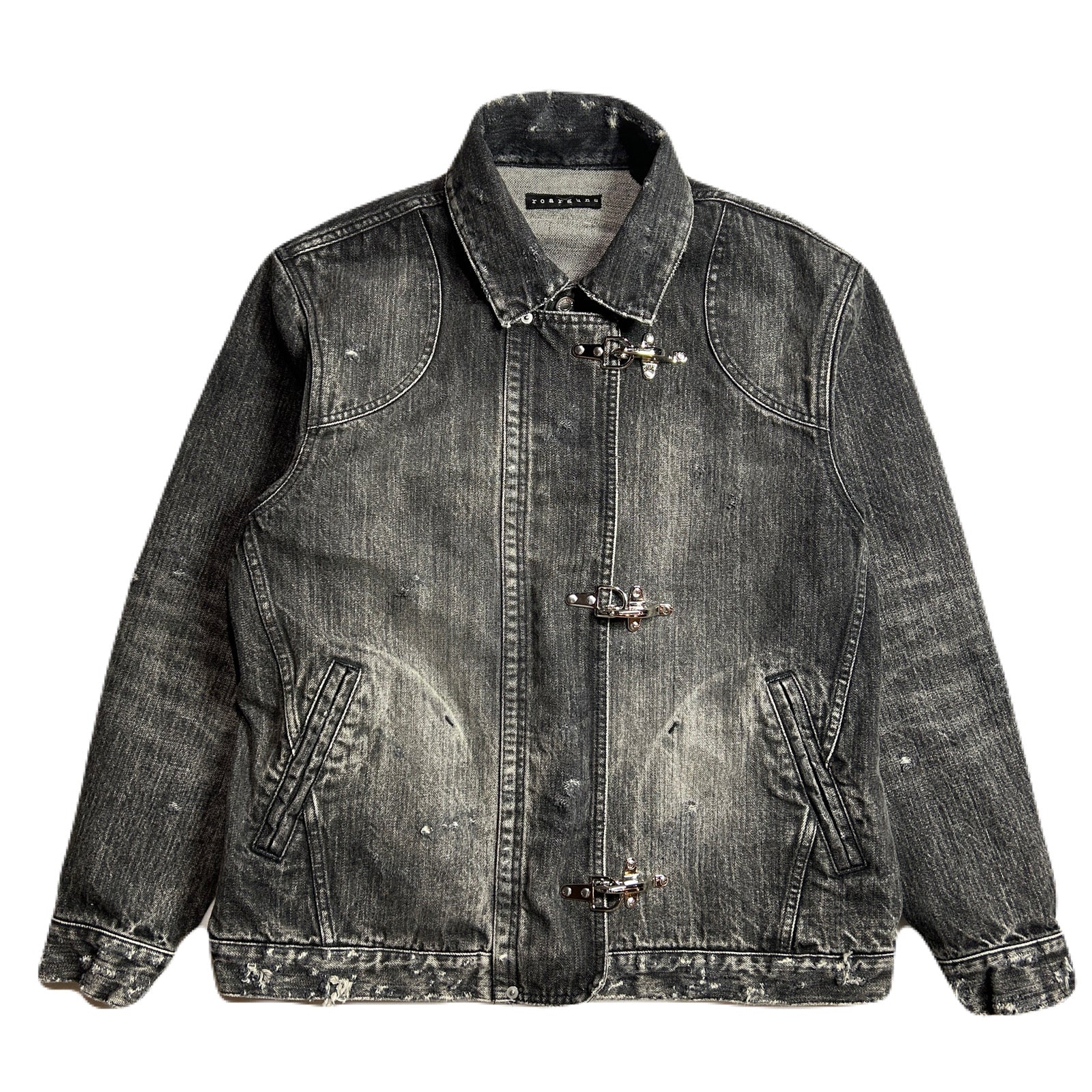 Load image into Gallery viewer, 14oz DENIM JACKET CRYSTAL / BLACK