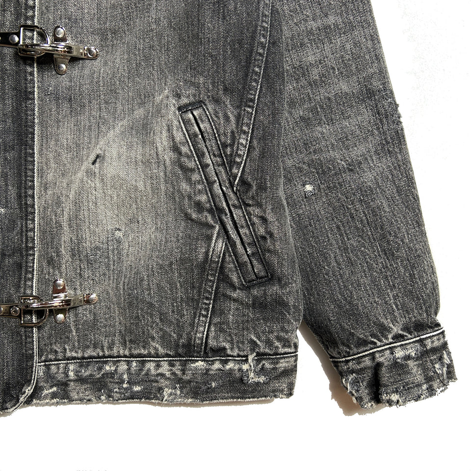 Load image into Gallery viewer, 14oz DENIM JACKET CRYSTAL / BLACK