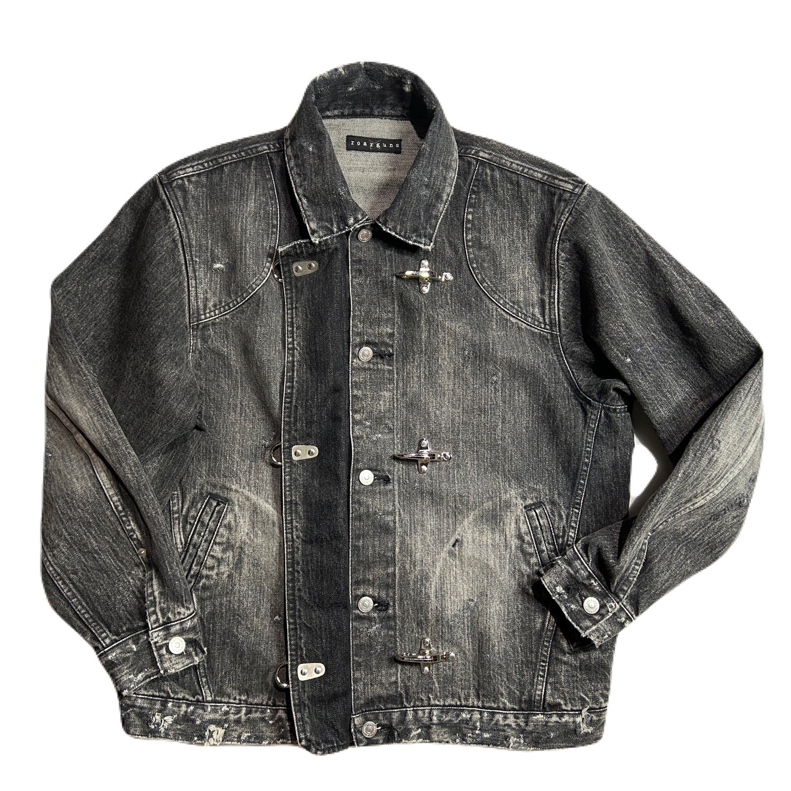 将图片加载到图库查看器，14oz DENIM JACKET CRYSTAL / BLACK