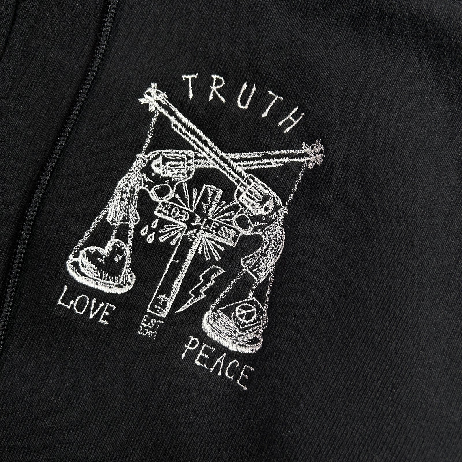 将图片加载到图库查看器，CROSS SWAROVSKI CRYSTAL HOODIE / BLACK
