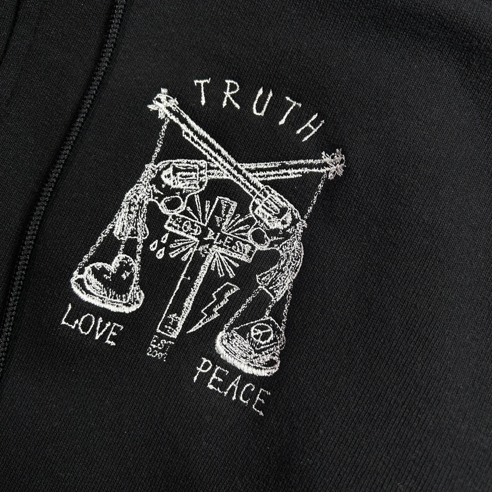 将图片加载到图库查看器，CROSS SWAROVSKI CRYSTAL HOODIE / BLACK