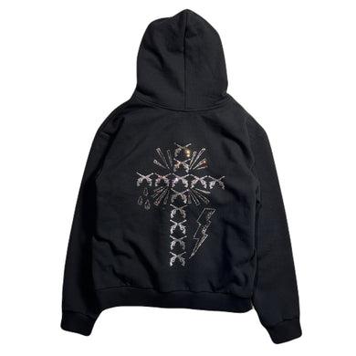 CROSS SWAROVSKI CRYSTAL HOODIE / BLACK