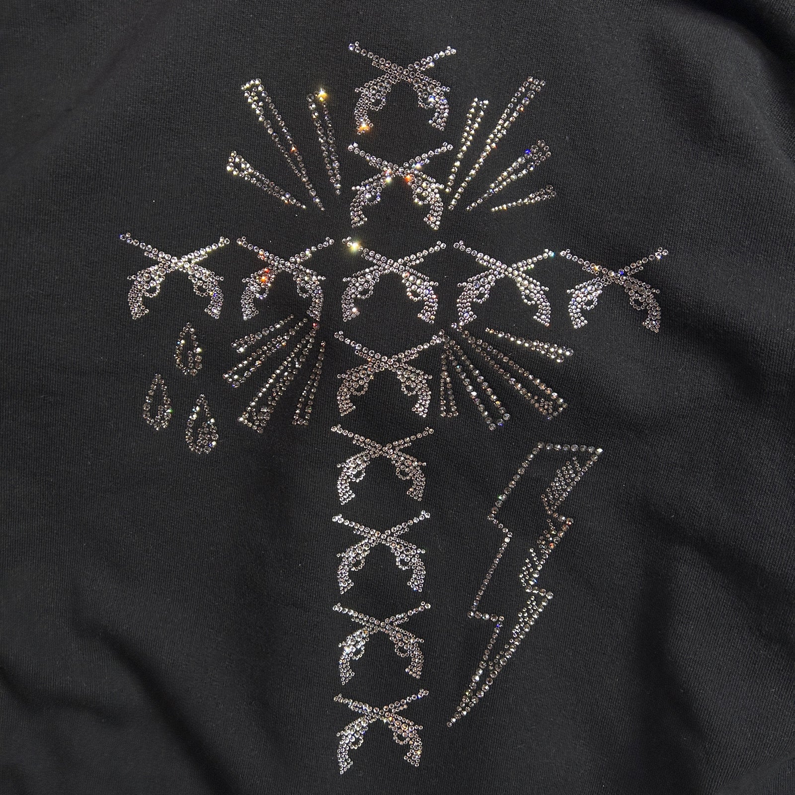 将图片加载到图库查看器，CROSS SWAROVSKI CRYSTAL HOODIE / BLACK