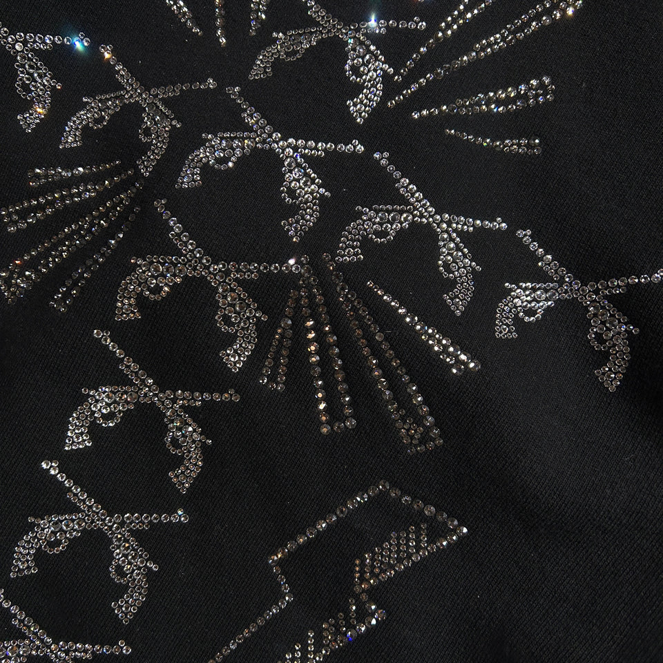 将图片加载到图库查看器，CROSS SWAROVSKI CRYSTAL HOODIE / BLACK