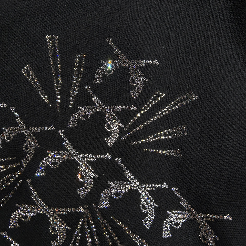 将图片加载到图库查看器，CROSS SWAROVSKI CRYSTAL HOODIE / BLACK