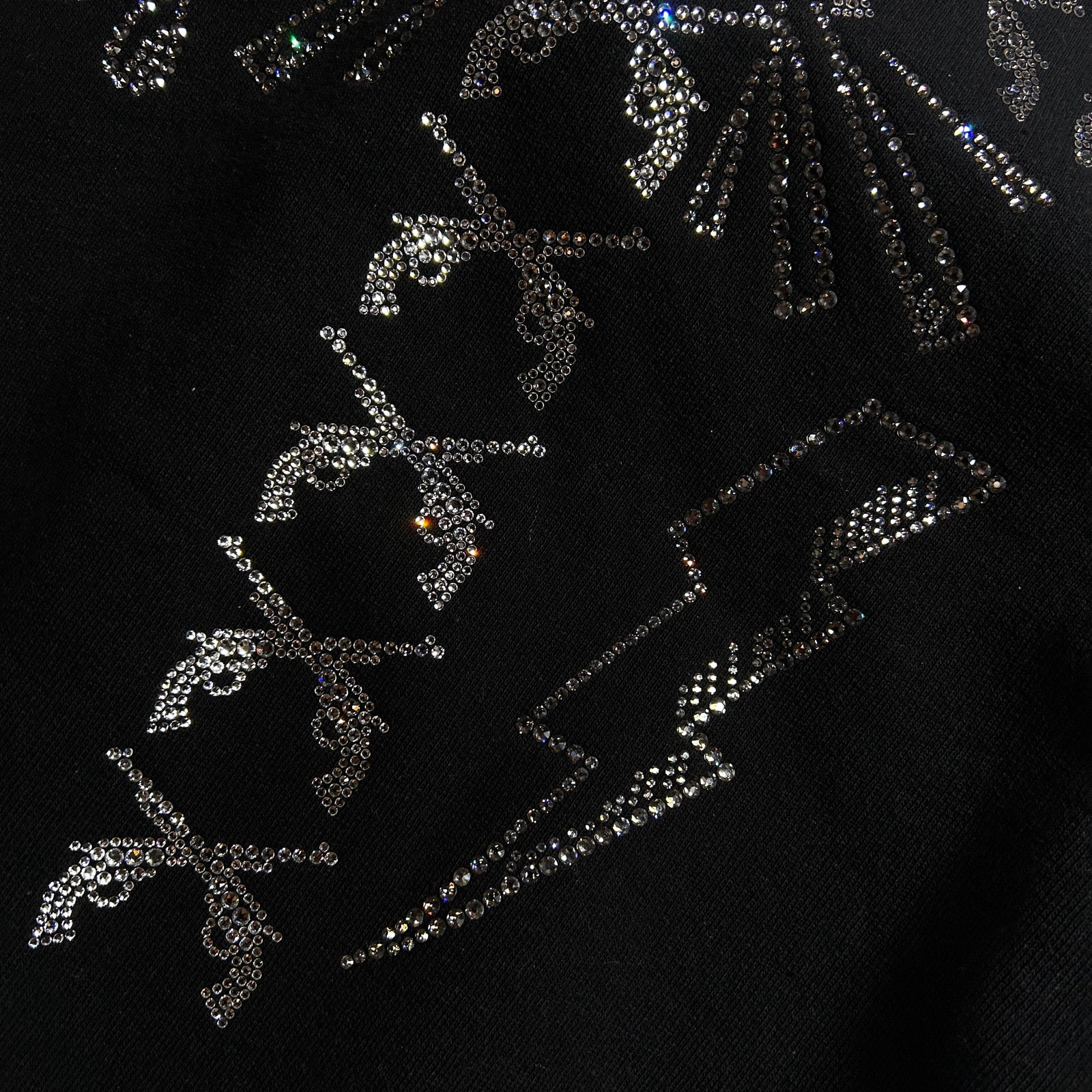 将图片加载到图库查看器，CROSS SWAROVSKI CRYSTAL HOODIE / BLACK