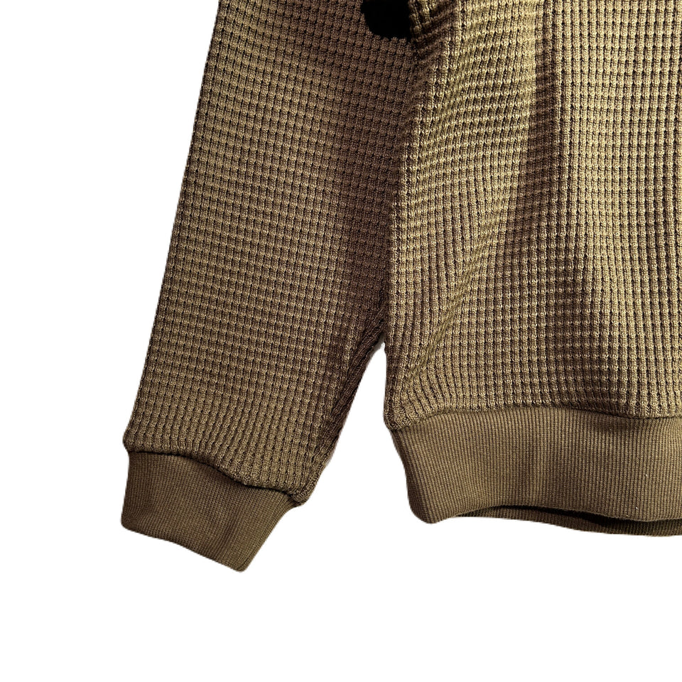 画像をギャラリービューアに読み込む, CROSS EMBROIDERY HEAVY WAFFLE / KHAKI