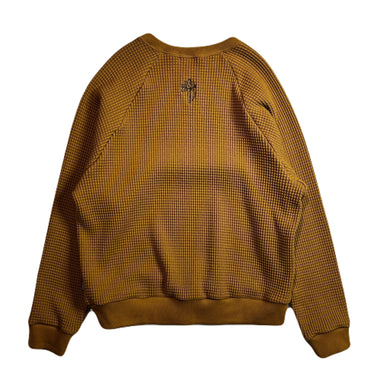 CROSS EMBROIDERY HEAVY WAFFLE / BEIGE