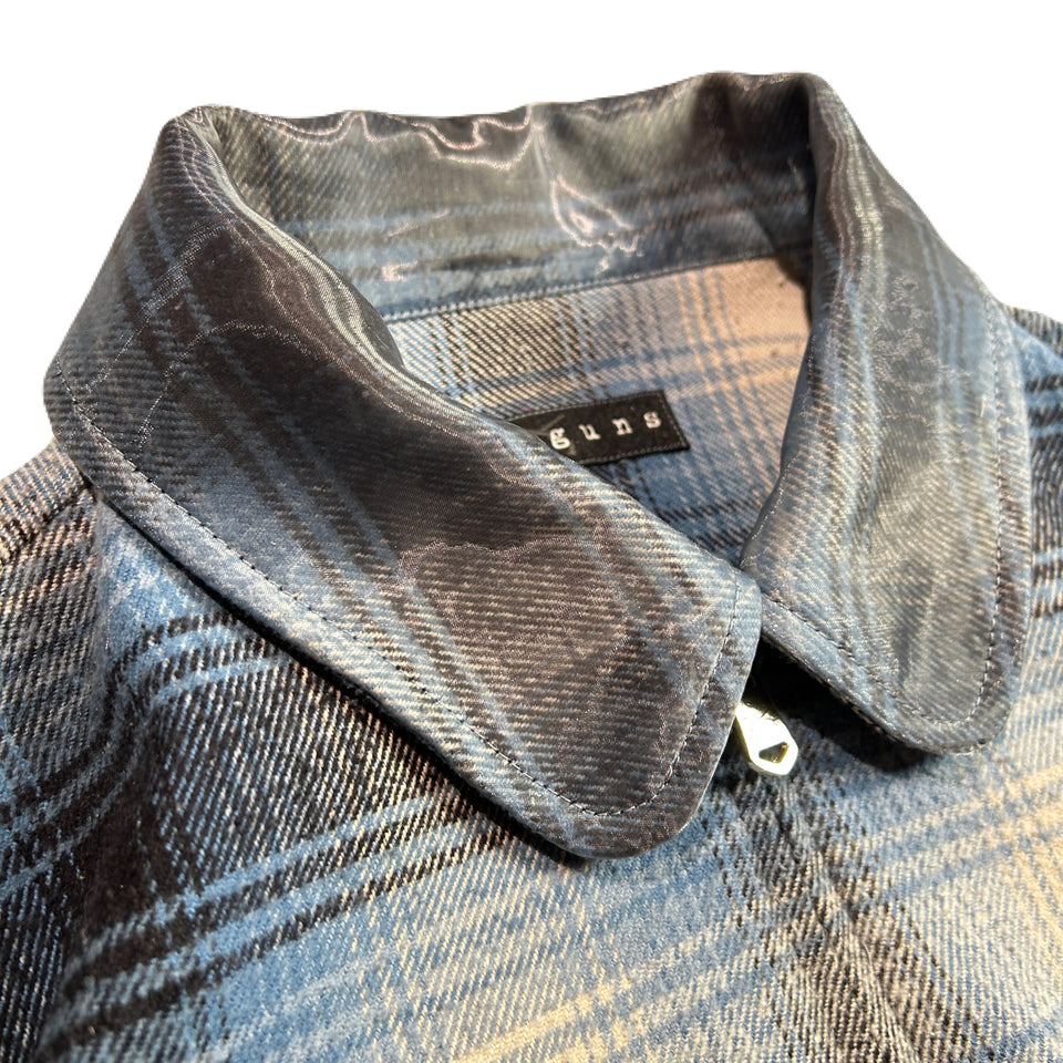 画像をギャラリービューアに読み込む, WOMENS SILK CHECK JACKET / SAX BLUE